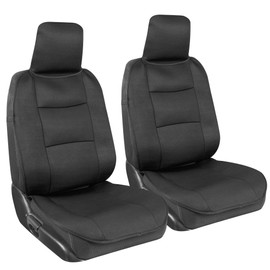 BDK EasyFit Car Seat Covers for Front Seats, Black – Front Seat Cover Set with Integrated Headrest Cover, Quick Slip-On Installation, Fits Most Car Truck Van SUV