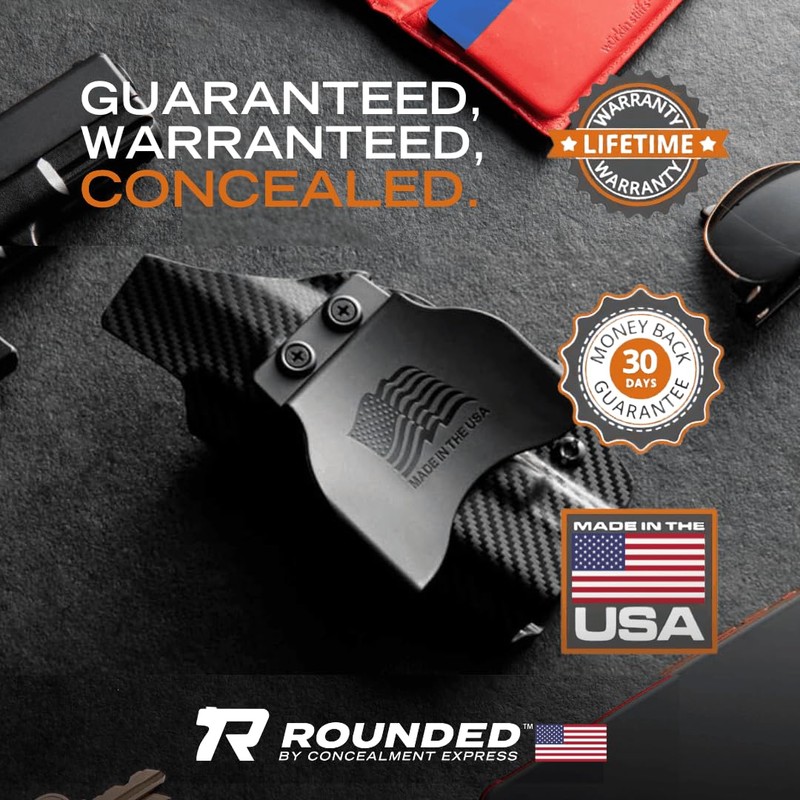 Rounded OWB Paddle Holster Fits: Springfield XDM 4.5in Holster -