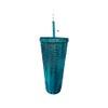 Starbucks 2023 Blue Chrome Studded Venti 24oz Tumbler with Straw