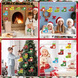 36 Sets Christmas Craft Kits DIY Stockings Crafts Bulk for Kids Christmas Snowman Stickers Gingerbread Ornament Crafts Christmas Decorations for Xmas Winter Holiday Party Decor Activities Games Favor