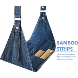 Airplane Foot Hammock for Long Flights, Adjustable Denim Travel Foot Rest for Plane, Train, Office and Carry On