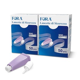 FORA Safety Lancets 30G 1.6 mm – Pack of 100, Single Penetration Aid for Capillary Blood Removal