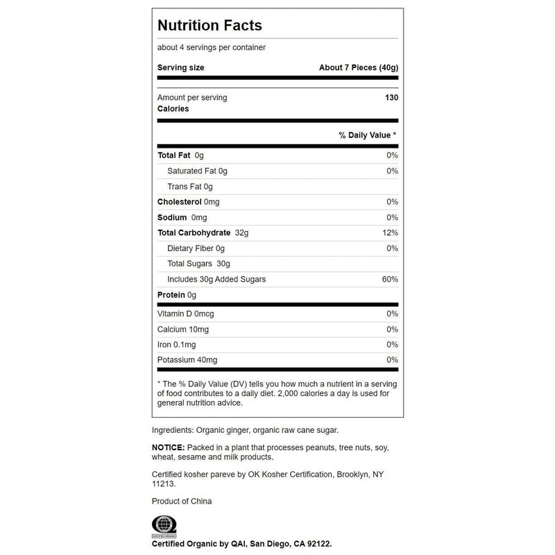 Swanson Certified Organic Crystallized Ginger w/Raw Canesugar 6 Ounce (170