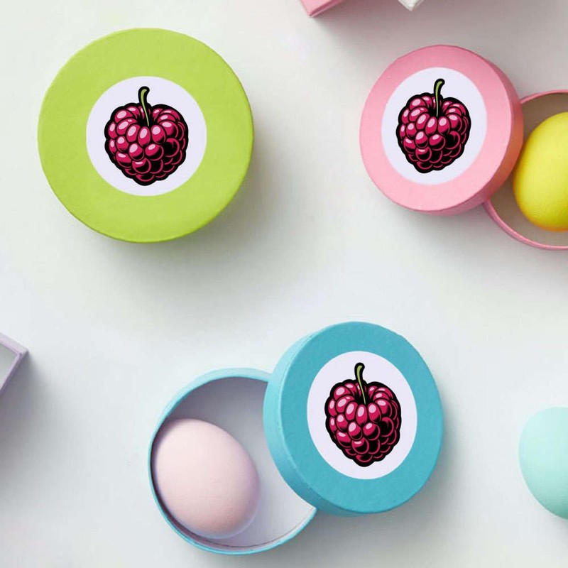 24 x 40mm Round 'Ripe Raspberry' Stickers (SK00067452)