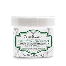 Polvo de suero de ácido hialurónico puro (alto peso molecular de sodio hialurónico) Grado Cosmético, popular ingrediente hidratante para sueros y otros productos de cuidado de la piel hechos en casa 0,35 oz