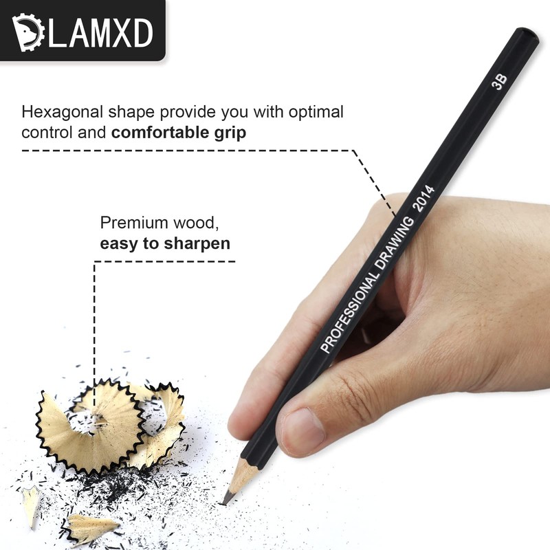 14 Pcs Drawing Pencils 12B, 10B, 8B, 7B, 6B, 5B,