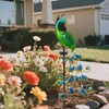 CBAXEAXM Solar Peacock Garden Stake Lights Outdoor, Waterproof Metal Glass