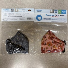 Boomer Naturals 2pk Kids 3-7 Fall Holiday  Mask Antimicrobial Adj. Nose Piece 3 Layers Washable