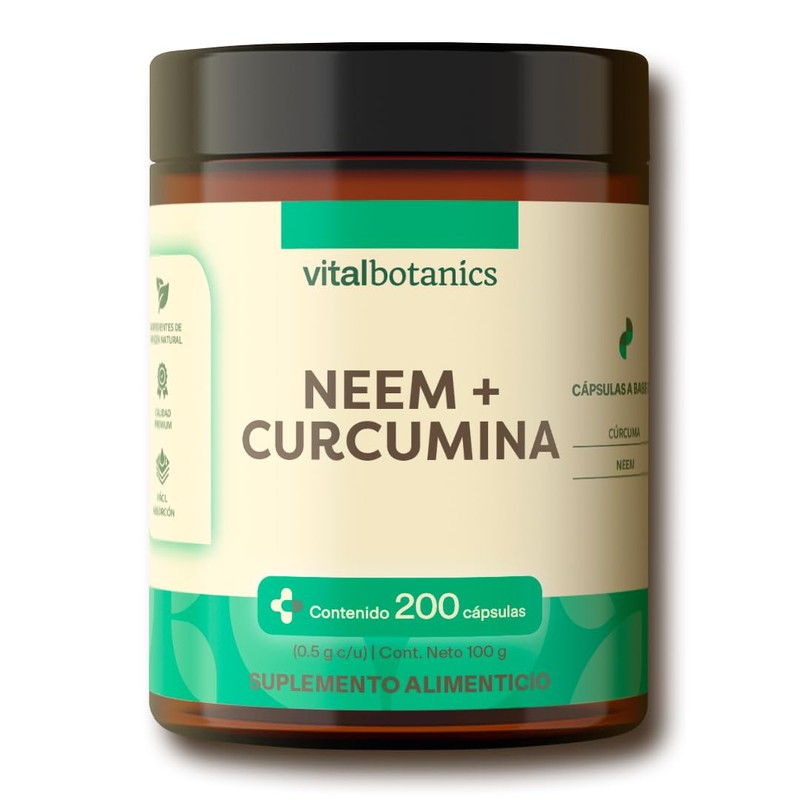 Vital Botanics Neem + Cúrcuma - Multivitamínico para Adultos