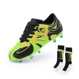 DREAM PAIRS Boys Girls Soccer Cleats Youth Firm Groud Sport Football Cleats for Little/Big Kid/Toddler,Size 12 Little Kid,Neon Green/Black,KKUMSO2503