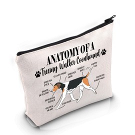 PYOUL Treeing Walker Coonhound Lover Gift Anatomy of A Treeing Walker Coonhound Makeup Bag Treeing Walker Coonhound Mom Cosmetic Bag (Walker Coonhound Bag)