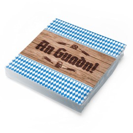 itenga Napkins Bavarian Blue White Schee Dass'd Do Bist/An Guadn 30 x 30 cm 3-Ply Pack of 20 for Oktoberfest Barbecues and Other Celebrations