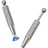 2Pcs Silver Diamond Claw Tweezer Piercing Ball Grabber Tool Pick