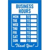 Business opening hours blue sign - 3mm Aluminium sign (200mm x 150mm)