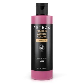 Arteza Acrylic Pouring Paint, 236 Milliliters, A402 Cerise Pink, High-Flow Acrylic Paint, No Mixing Needed, Paint for Pouring on Different Surfaces