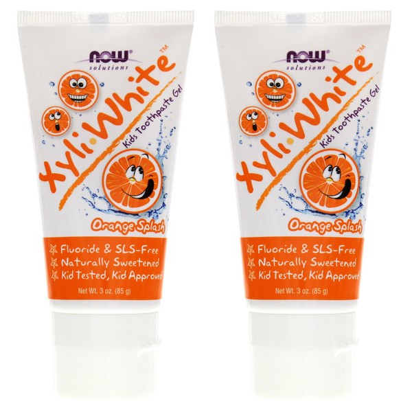 XyliWhite Orange Splash Kids Toothpaste Now Foods 3 oz Gel Pack of 2