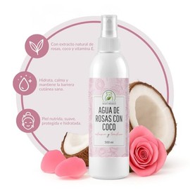 Agua De Rosas Con Coco Hidratante Facial 500 Ml Productos Mart Mexico