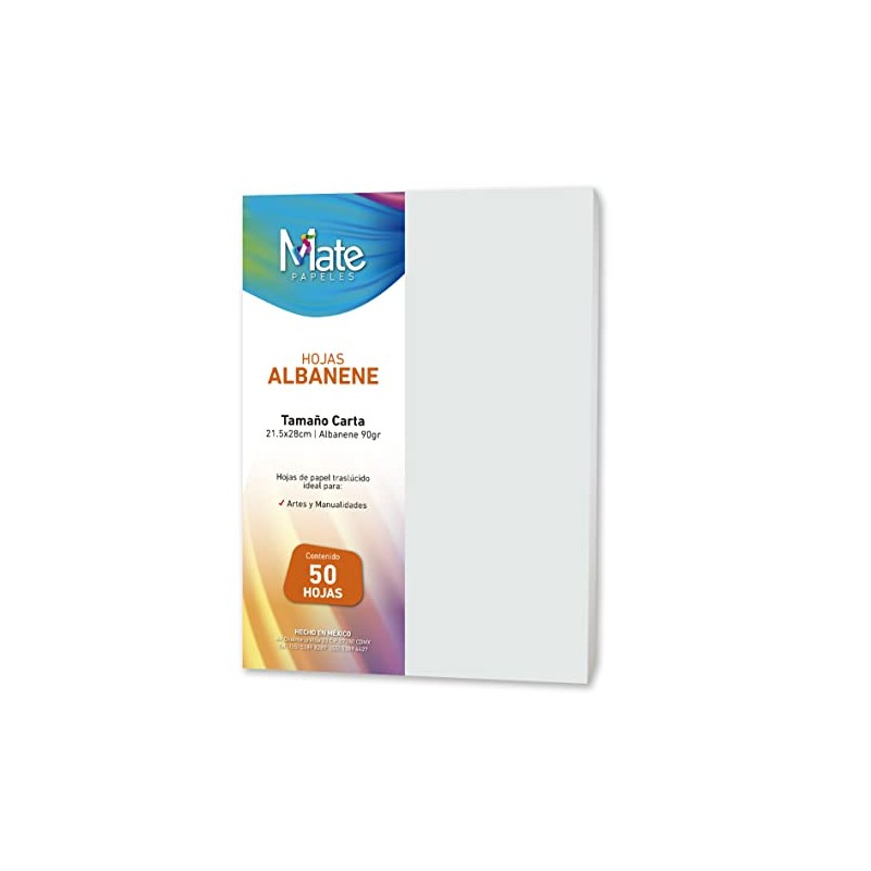 Mate | Papel Albanene 90 G | Tamaño Carta |