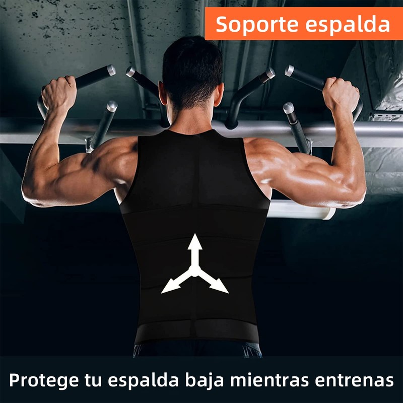 MITEGELO Chaleco Sauna, Chaleco para Sudar hombre, Triple Ajuste de