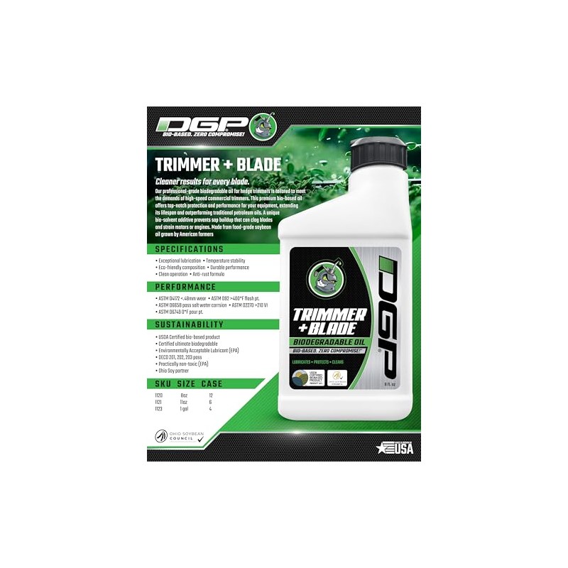 DGP Hedge Trimmer Oil – Biodegradable, High-Speed Commercial Blade Lubricant