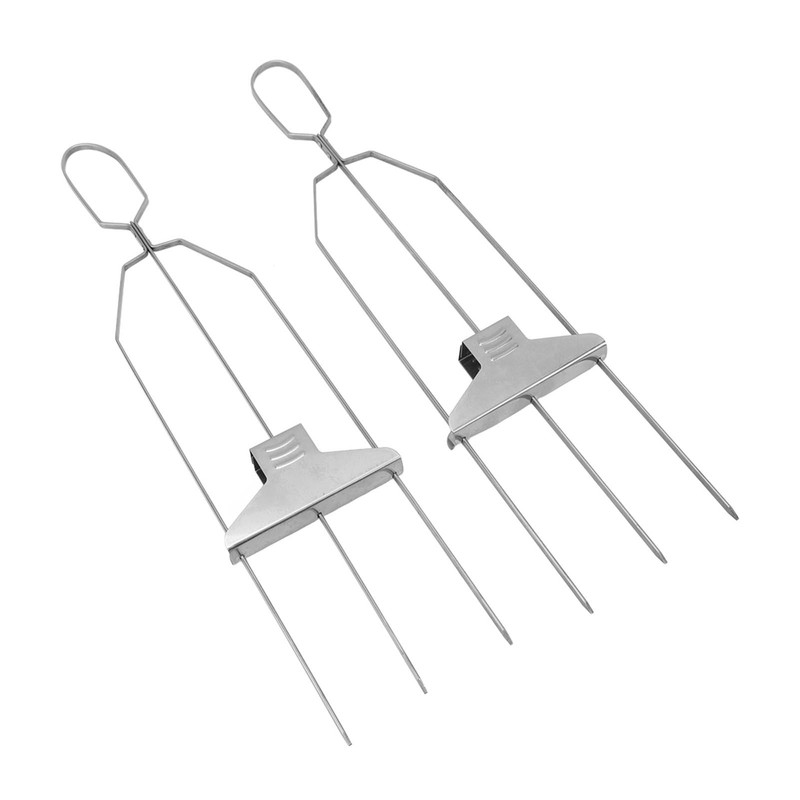 Skewer 3 Prong Stainless Steel Reusable Skewers Easy Food Removal