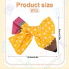 BOXOB 2pcs Cute Yellow Pencil Hair Bows Clips, Back to