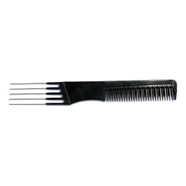 niavida Meister Fork Touping Comb Metal Fork Touping Comb Approx. 19.5 cm Comb Black Special Teeth