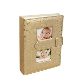 STOBAZA 1pc Golden Inset Photo Album Elegant Leather Cover for Memories Capacity Picture Holder for Weddings Birthdays and Anniversaries