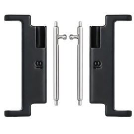 Exclaith 18mm to 20mm Watch Band Adapter, Metal Watch Band Adapter Universal Black Connector Adapters Strap for Changing to Your Favorite Watches Bands