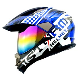 1Storm Dual Sport Helmet Motorcycle Full Face Motocross Off Road Bike Storm Blue
