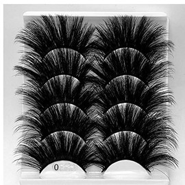 HBZGTLAD NEW 5Pair Fluffy Lashes 25mm 3d Mink Lashes Long Thick Natural False Eyelashes Lashes Vendors Makeup Mink Eyelashesa(5D80)