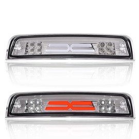 PIT66 LED Bar 3rd Brake Light Compatible with Dodge Ram 1500 2500 3500 2009-2017 X Type High Mount Stop Light Rear Third Brake Light Cargo Lamps Chrome Housing Clear Lens