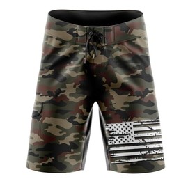 Men's American Flag Board Shorts, Decorated in The USA - Desert Camo | 44
