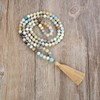 Yoga Necklace Jewellery Beads Long Tassel Necklace Jasper with 108