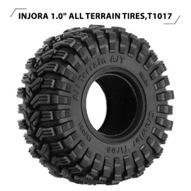 INJORA 1.0 Tires-58 * 24mm All Terrain Super King Trekker Soft Sticky Tires for TRX4M 1/18 1/24 RC Crawler SCX24 AX24,T1017