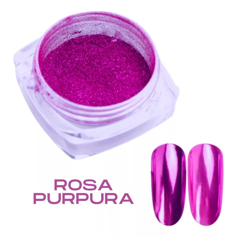 Nail Art 7 Pz Polvo Efecto Espejo Cromo Perla Decora