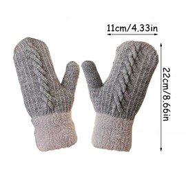 Dinghaole Women Gloves Mittens,Ladies Thick Fleece Lined Insulated Warm Knitted Winter Thermal Mittens,Winter Thermal Mittens for Women Grey,for Christmas Birthday Gift,Winter Warm Gloves Heat