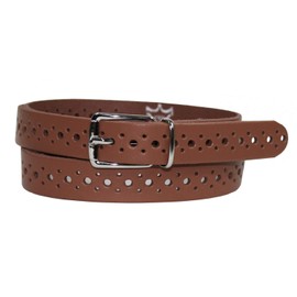 Glamexx24 Women's Genuine Leather Belt, 2 cm Wide, Denim Belt, Waist Belt Made in Germany, Coffee 1