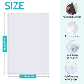 vivinin Magnetic Picture Frame, 12 Pack Magnetic Frame Reusable, Magnetic Photo Frames for Refrigerator 4x6” With White Border, Refrigerator Magnets For Pictures Suitable Home, School, Office