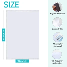 vivinin Magnetic Picture Frame, 12 Pack Magnetic Frame Reusable, Magnetic Photo Frames for Refrigerator 4x6” With White Border, Refrigerator Magnets For Pictures Suitable Home, School, Office