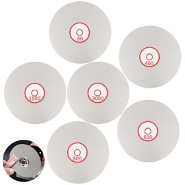 Homaisson 6 PCS Diamond Polishing Disc Set, 6 Inch Diamond Flat Lap Discs, 80/400/600/800/1500/3000 Grit Wheel Lapping Grinding Discs for Sand Stone Granite Glass (White)