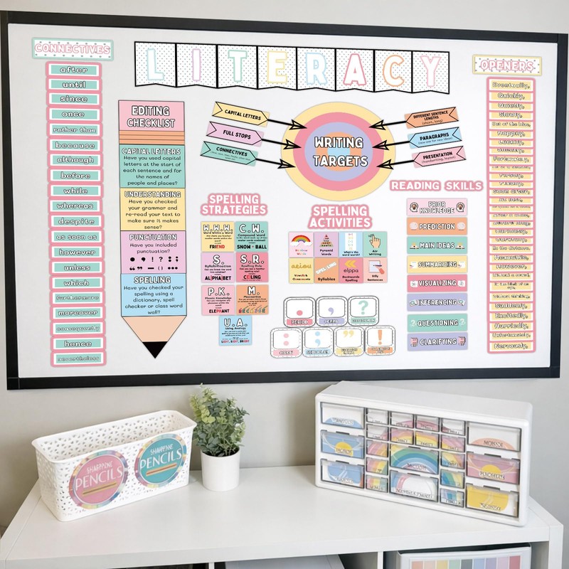 Maitys 106 Pcs Pastel Reading Posters for Classroom Back to