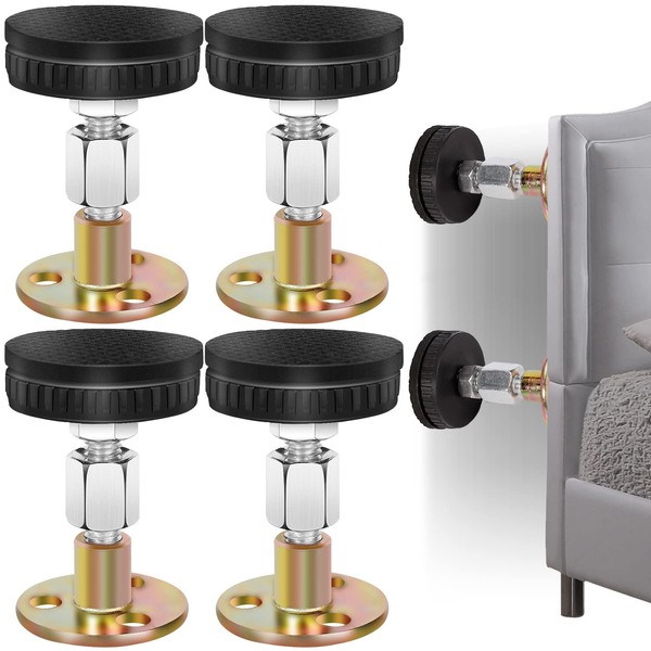 4 PCS Adjustable Threaded Bed Frame Anti-Shake Tool,Headboard Stoppers Fixer