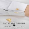 A-Z Initial Cufflink for Men, Classic 18k Gold Silver Black