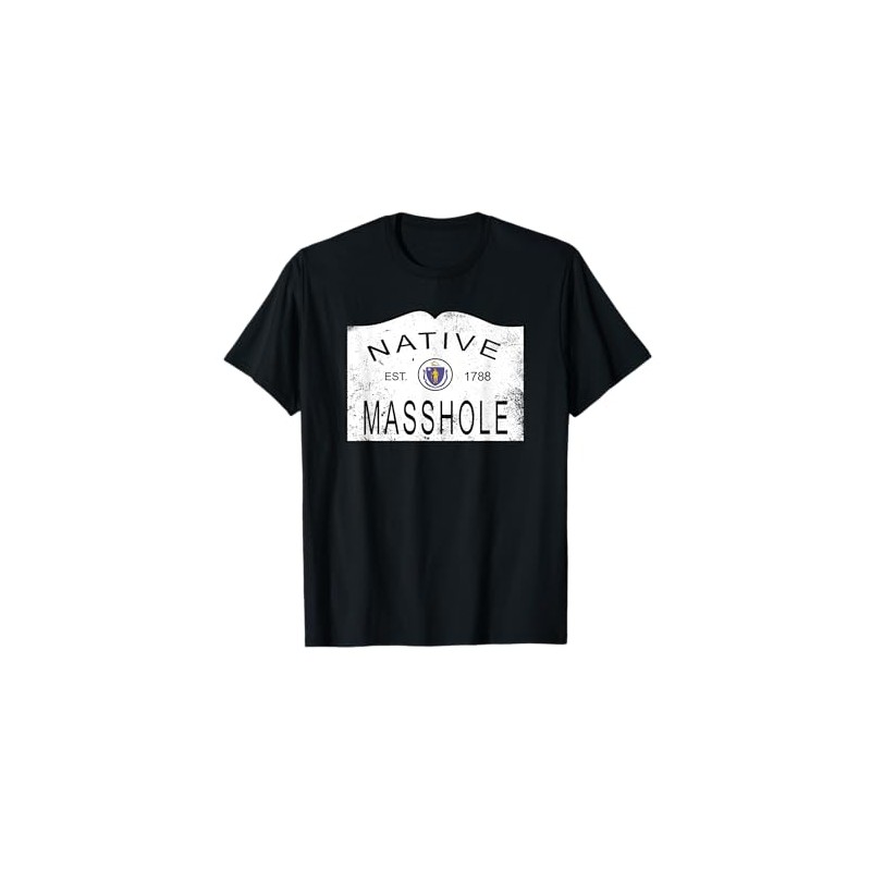 Native Masshole Massachusetts MA 1788 Vintage Distressed T-Shirt