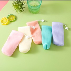 Soap Net, Foaming Net, Facial Wash Net, Set of 5, Soap Net, Hanging, Soft, Fine, Skin-friendly, Facial Cleansing Foam, Solid Soap, Shampoo