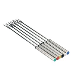 LACOR R71710-Set 6 Spieße/Gabeln für Fondue Edelstahl-Mehrfarbig, Metall