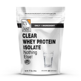 It's Just! - Clear Whey Isolate, WPI-90, Zero Carbs, Protein Powder, No Added Flavors, Heavy Metal Tested, Gluten Free, Non-GMO (17.6 Ounce (Pack of 1), Unflavored)