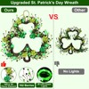 St Patricks Day Decorations, Shamrocks Wreath for Front Door, 20