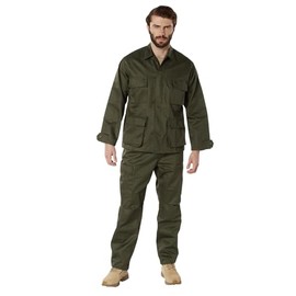 Rothco Twill BDU Shirt - Rugged Outdoor-Ready Shirt-Jacket - Olive Drab - L